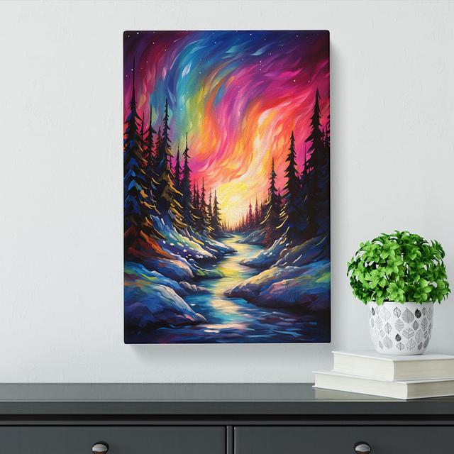 Aurora Borealis Modern - Wrapped Canvas Art Prints Alpen Home Size: 60cm H x 40cm W x 3cm D on Productcaster.