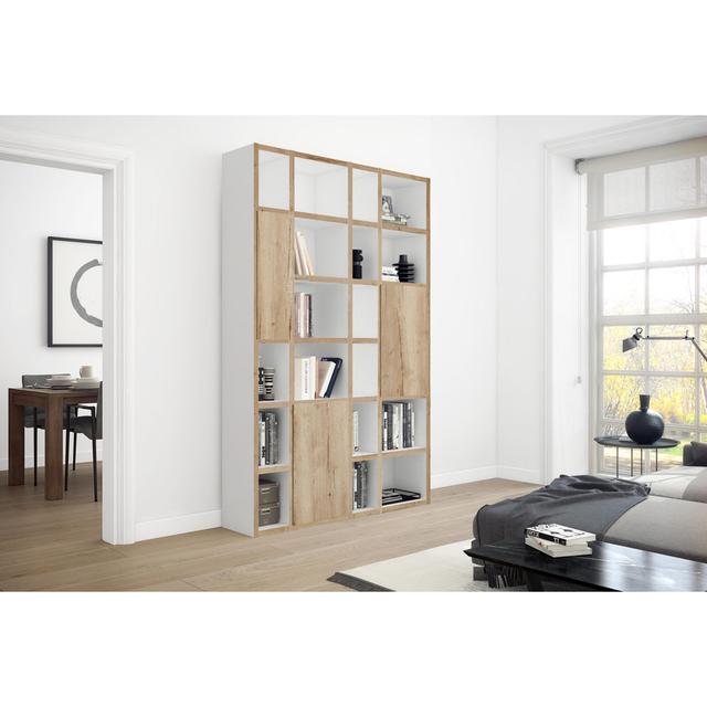 Jena Bookcase Ebern Designs Colour: Beige on Productcaster.