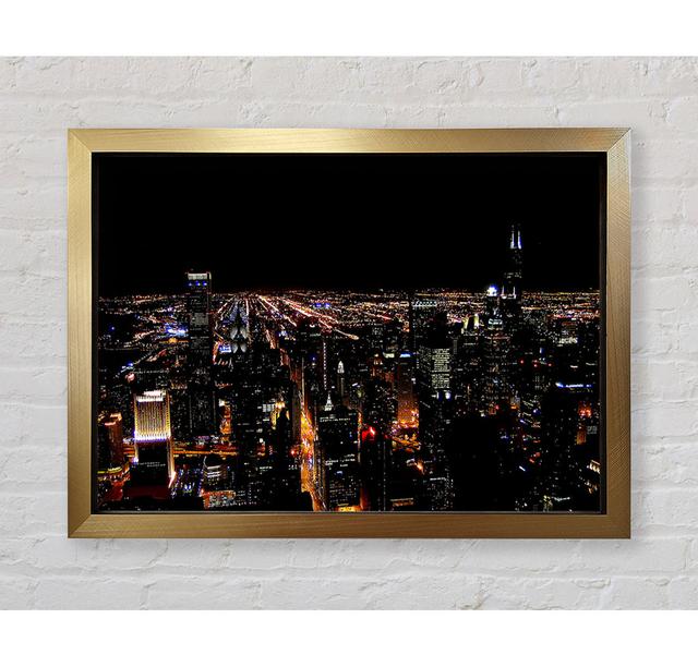 Ariel View Of The Night City Framed Print Bright Star Size: 100cm H x 141.4cm W x 3.4cm D on Productcaster.