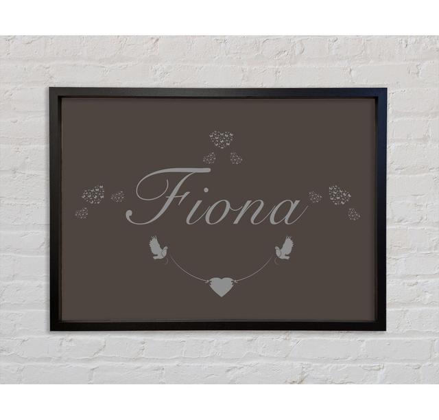 Your Name In Hearts Framed Print Bright Star Colour: Chocolate, Size: 59.7cm H x 84.1cm W x 3.3cm D on Productcaster.