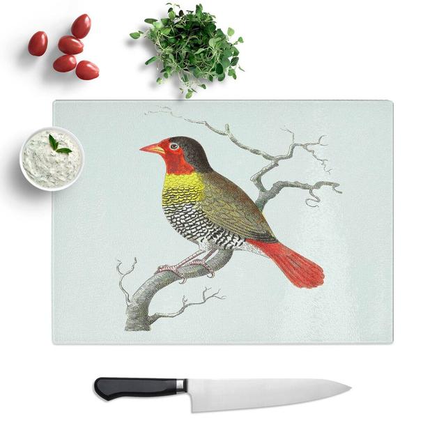 Tempered Glass Variegated Finch by George Shaw Chopping Board East Urban Home Size: 39 cm W x 28.5 cm L on Productcaster.