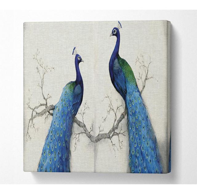 Karlstad The Peacock Duo - Wrapped Canvas Art Prints House of Hampton Size: 101.6cm H x 101.6cm W x 10cm D on Productcaster.