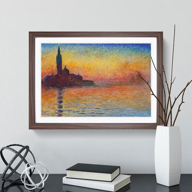 San Giorgio Maggiore at Dusk by Claude Monet - Picture Frame Painting East Urban Home Frame Option: Walnut Framed, Size: 27cm H x 36cm W x 2cm D on Productcaster.