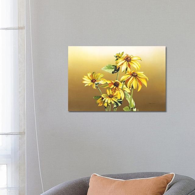 Black Eyed Susan by Christine Reichow - Wrapped Canvas Painting Brambly Cottage Size: 45.72cm H x 66.04cm W x 3.81cm D on Productcaster.