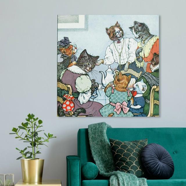 'The Cat Family' Graphic Art on Wrapped Canvas East Urban Home Size: 76.2 cm H x 76.2 cm W on Productcaster.