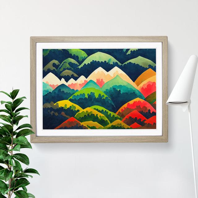 Abstract Mountain Range - Single Picture Frame Print Alpen Home Size: 34cm H x 46cm W x 2cm D, Frame Colour: Oak on Productcaster.