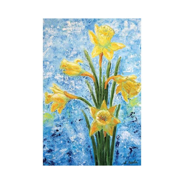 Daffodils by Sam Nishi - Wrapped Canvas Gallery-Wrapped Canvas Giclée Borough Wharf Size: 101.6cm H x 66.04cm W x 3.81cm D on Productcaster.