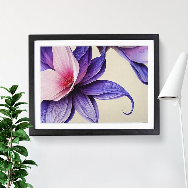 Spirited Flower Abstract - Single Picture Frame Print Marlow Home Co. Size: 46cm H x 64cm W x 2cm D, Format: Black on Productcaster.