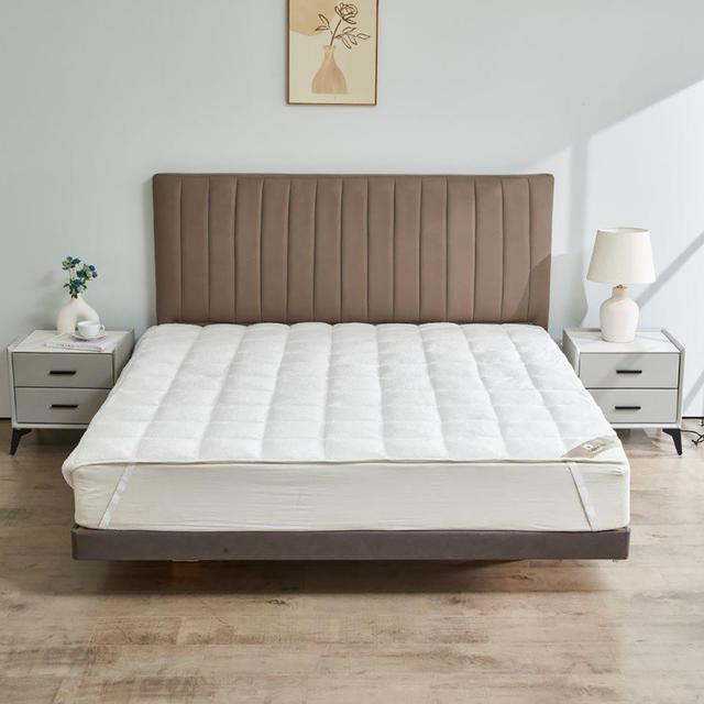 TEDDY MATTRESS TOPPER SINGLE WHITE (90X190) Symple Stuff Bed Size: European Double (140 x 200cm) on Productcaster.