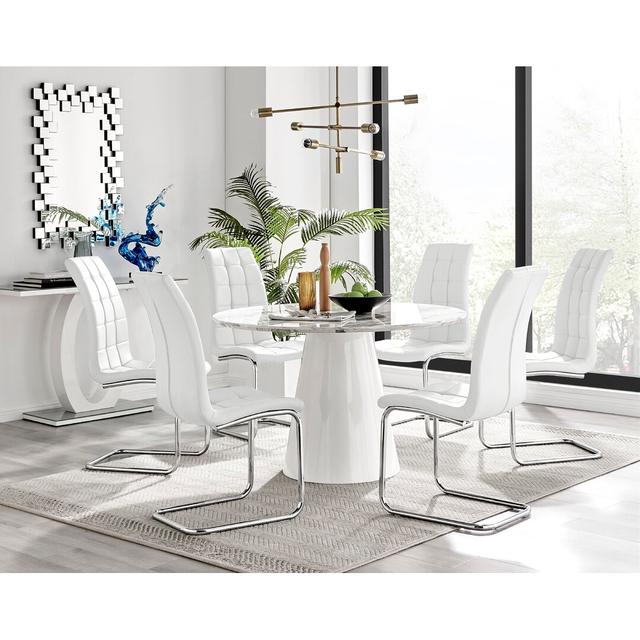 Tierra 6 - Person Dining Set Canora Grey Colour (Chair): White on Productcaster.