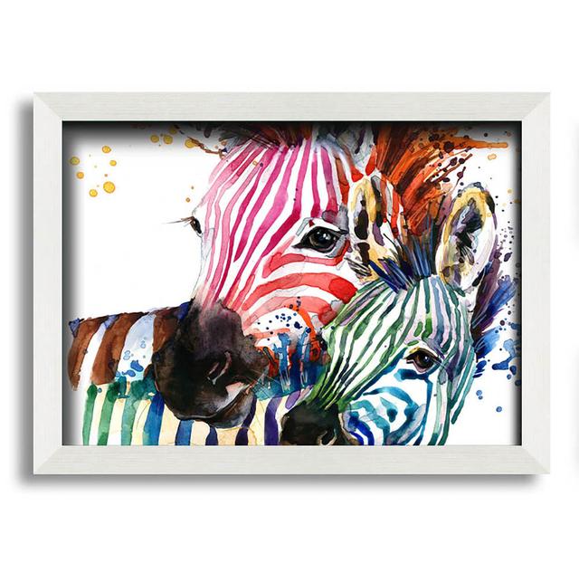 Hvidovre Multicoloured Rainbow Zebra - Single Picture Frame Art Prints Brayden Studio Size: 42cm H x 59.7cm W x 10cm D on Productcaster.