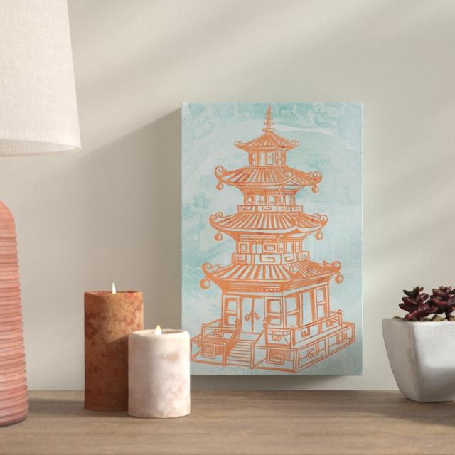 Pagoda Lagoon by Julianne Taylor - Wrapped Canvas Print East Urban Home Size: 60.96cm H x 40.64cm W x 3.81cm D on Productcaster.