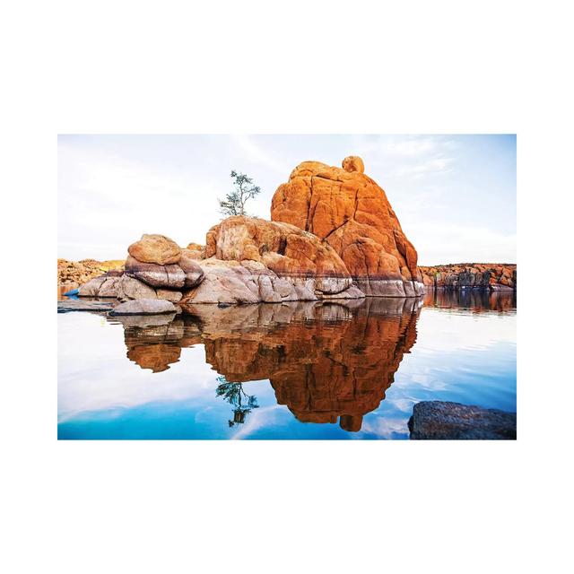 Boulders With Tree In Watson Lake - Arizona by Susan Schmitz - Wrapped Canvas Gallery-Wrapped Canvas Giclée Latitude Run Size: 30.48cm H x 45.72cm W x on Productcaster.