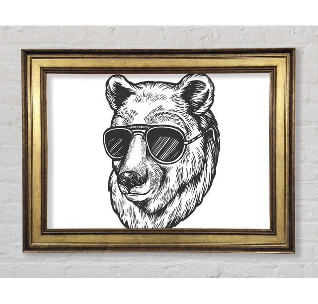 Bear Sunglasses Chill - Single Picture Frame Art Prints Bright Star Size: 100cm H x 141.4cm W x 8cm D on Productcaster.