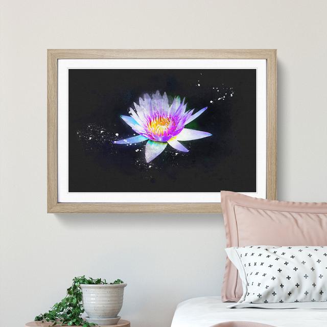 Violet Water Lily - Picture Frame Graphic Art Print East Urban Home Frame Option: Oak Framed, Size: 45cm H x 63cm W x 2cm D on Productcaster.