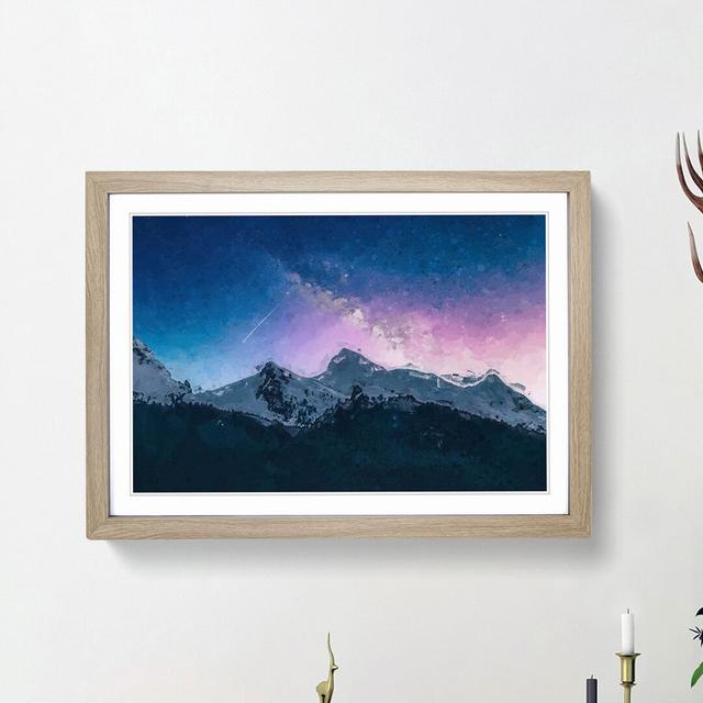 Shooting Star over Moena in Italy in Abstract - Picture Frame Graphic Art Print East Urban Home Format: Oak, Size: 40cm H x 60cm W x 2cm D on Productcaster.