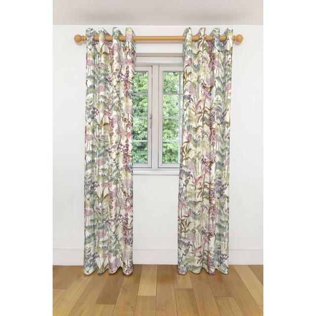 Marlow Home Co. Wildflower Tailored Curtains (Pair) | Width 116Cm (46”) X 182Cm (72”) Pencil Pleat Fully Lined | Cotton Print – Pastel Purple (Set of on Productcaster.