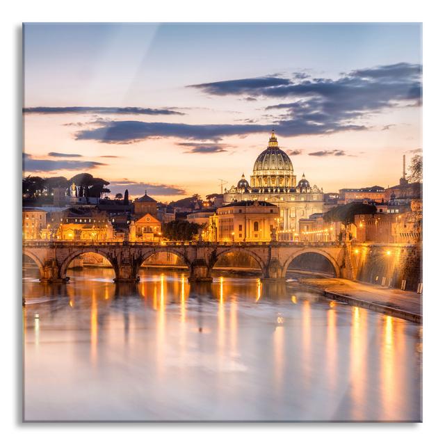 Ungerahmtes Foto auf Glas "St. Peter's Basilica in Rome" Ebern Designs Größe: 80 cm H x 80 cm B x 0.4 cm T on Productcaster.