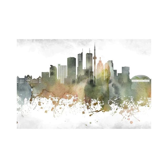 Toronto Skyline by Wall Decor Addict - Wrapped Canvas Painting Latitude Run Size: 20.32cm H x 30.48cm W x 1.91cm D on Productcaster.