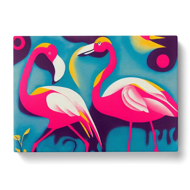 Flamingo Abstract Art Vol.1 - Wrapped Canvas Painting Bay Isle Home Size: 40cm H x 60cm W x 3cm D on Productcaster.