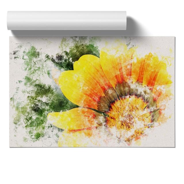 Bright Yellow Flower - No Frame Print East Urban Home Size: 30cm H x 42cm W x 0.1cm D on Productcaster.