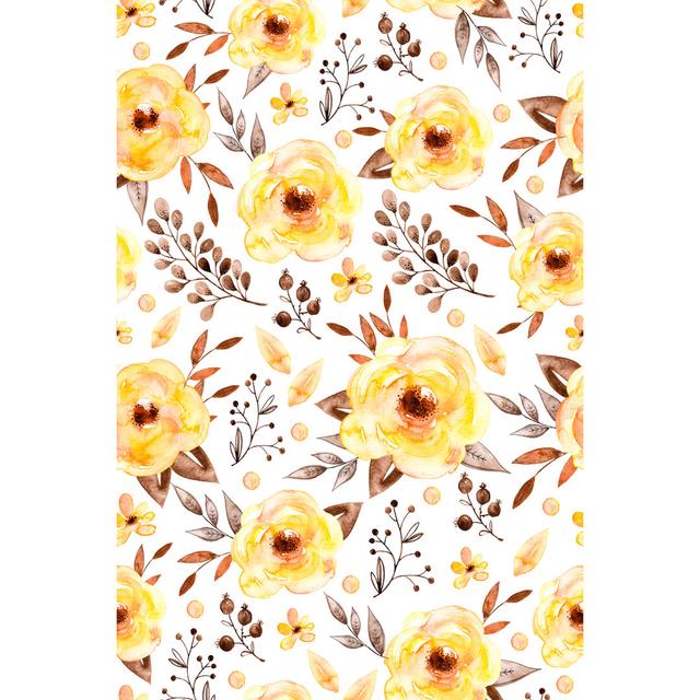 Floral Seamless Pattern by Katarinochka - Wrapped Canvas Painting Marlow Home Co. Size: 76cm H x 51cm W on Productcaster.