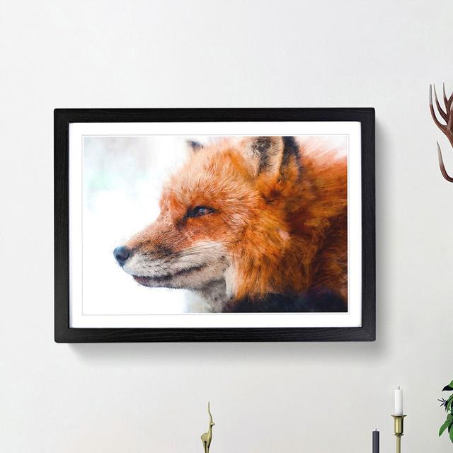 Profile of a Red Fox - Picture Frame Painting Print East Urban Home Size: 62cm H x 87cm W x 2cm D, Frame Option: Black Framed on Productcaster.