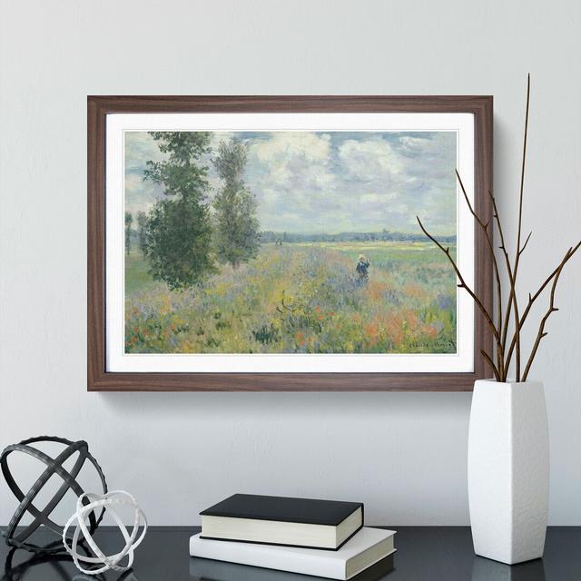 Poppy Fields Near Argenteuil by Claude Monet - Picture Frame Painting East Urban Home Frame Option: Walnut Framed, Size: 36cm H x 48cm W x 2cm D on Productcaster.