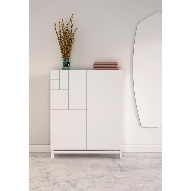 18 Pair Shoe Storage Cabinet Rebrilliant Finish: White on Productcaster.