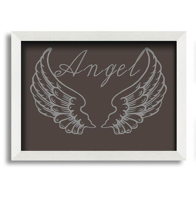 Karan Angel Wings 4 - Closed Corner Frame Art Prints Maturi Size: 29.7cm H x 42cm W x 10cm D, Colour: Chocolate on Productcaster.