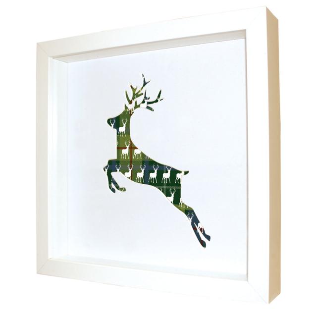 'Scottish Stag Jumping' by Ziggy Thistle - Picture Frame Graphic Art Print on Paper Brambly Cottage Frame Option: Black on Productcaster.