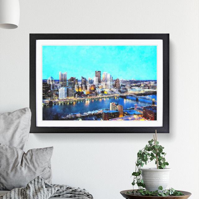 Skyline of Pittsburgh - Picture Frame Graphic Art East Urban Home Size: 36cm H x 48cm W x 2cm D, Frame Option: Black Framed on Productcaster.