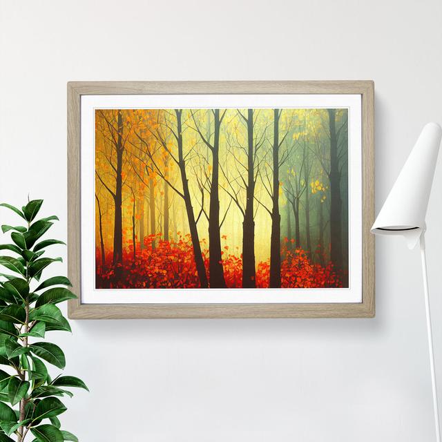 Soulful Autumn Forest - Single Picture Frame Painting Alpen Home Size: 46cm H x 64cm W x 2cm D, Frame Colour: Oak on Productcaster.