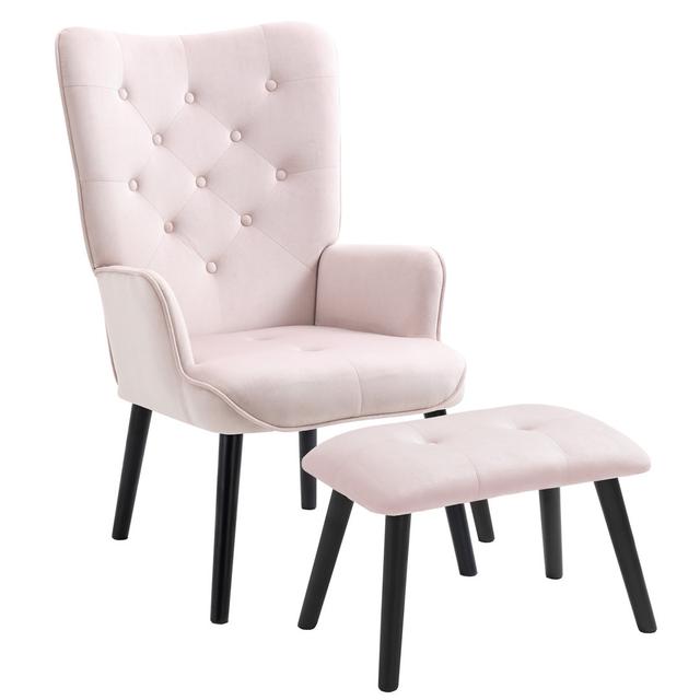 Ohrensessel Marsing ScanMod Design Polsterfarbe: Rosa on Productcaster.