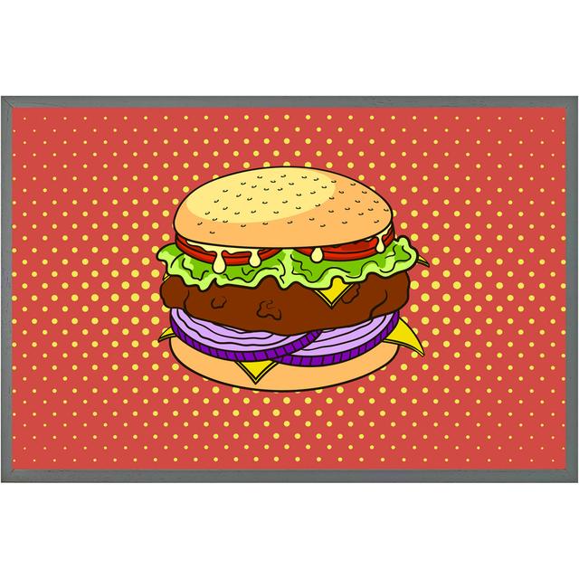 Lovington The Pop Art Illustration Of Burger - Single Picture Frame Art Prints ClassicLiving Size: 76cm H x 114cm W x 4cm D, Frame Option: Grey Framed on Productcaster.