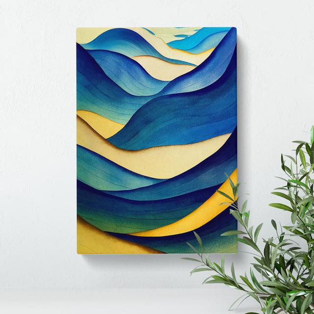 Ocean Wave Modern Art No.3 Abstract - Wrapped Canvas Painting House of Hampton Size: 76cm H x 50cm W x 3cm D, Format (Frame Type): Wrapped Canvas on Productcaster.