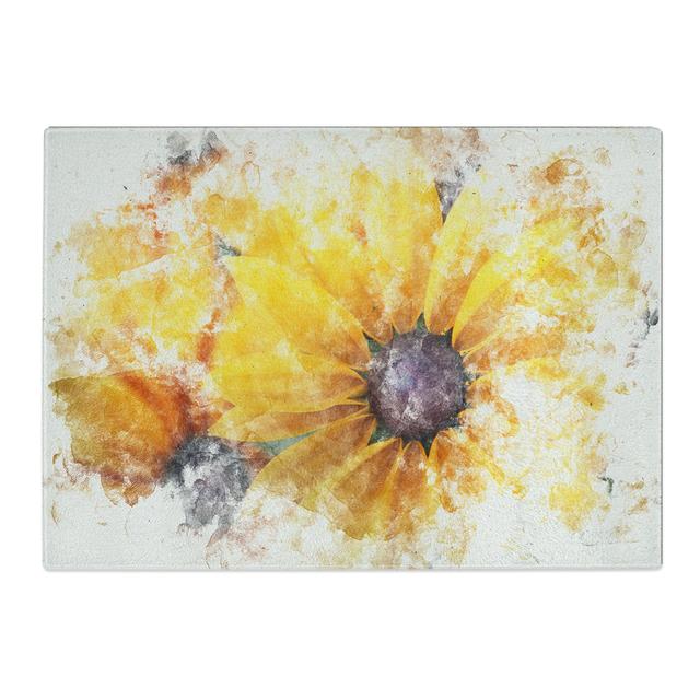 Tempered Glass Coneflowers Watercolour Chopping Board East Urban Home Size: 28.5 cm x 39 cm on Productcaster.