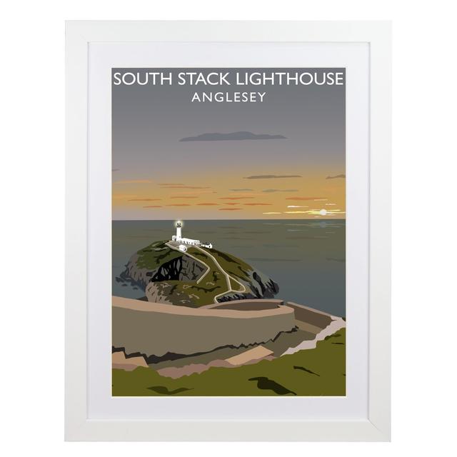 South Stack Lighthouse 2 by Richard O'Neil - Graphic Art Print on Paper East Urban Home Format: White Wood Frame, Size: 54 cm H x 44 cm W x 2.2 cm D on Productcaster.