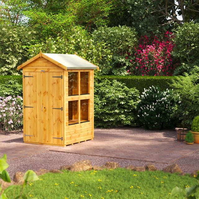 4 ft. W x 4 ft. D Power Double Door Apex Shiplap Dip Treated Potting Shed (4x4) POWER on Productcaster.