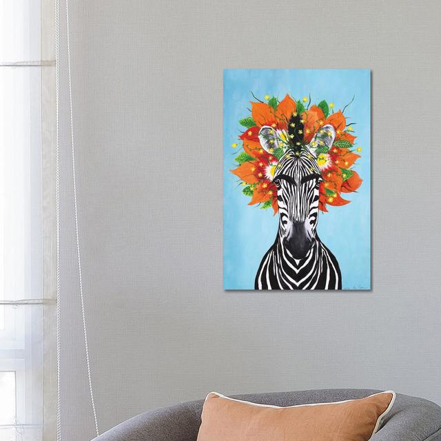 Frida Kahlo Zebra Blue by Coco De Paris - Wrapped Canvas Print Latitude Vive Size: 66.04cm H x 45.72cm W x 3.81cm D on Productcaster.