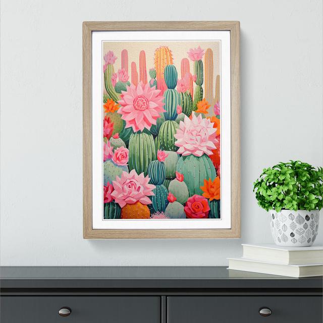 Cactus Abstract No.2 - Single Picture Frame Print on Wood Latitude Vive Format: Oak Framed, Size: 46cm H x 34cm W x 2cm D on Productcaster.