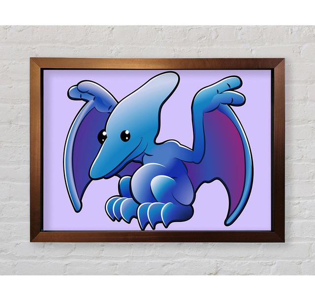 Pterodactyl Dinosaur Pink Framed Print Happy Larry Size: 84.1cm H x 118.9cm W x 3.4cm D, Colour: Lilac on Productcaster.