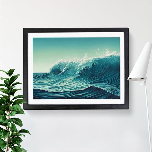 Delightful Ocean Wave House of Hampton Frame Colour: Black, Size: 46cm H x 64cm W x 2cm D on Productcaster.