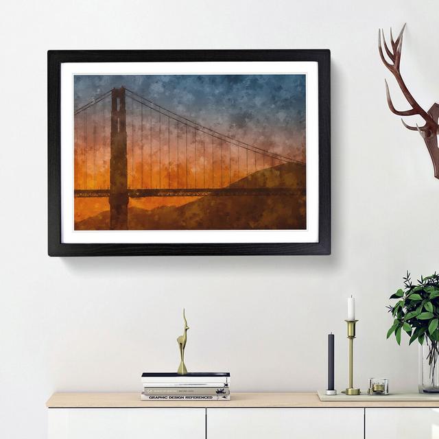 Sunset over Golden Gate Bridge - Picture Frame Painting Print East Urban Home Frame Option: Black Framed, Size: 45cm H x 63cm W x 2cm D on Productcaster.