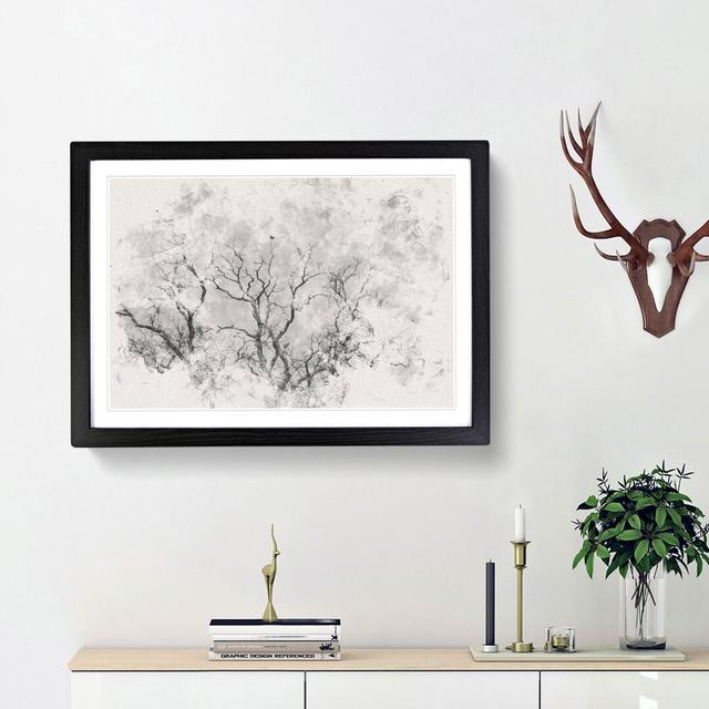 Bird in a Winter Tree Watercolour - Picture Frame Graphic Art Print East Urban Home Size: 45cm H x 63cm W x 2cm D, Frame Option: Black Framed on Productcaster.