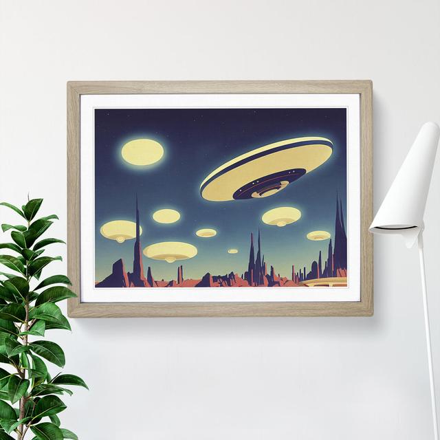 UFO Art Vol.3 - Picture Frame Graphic Art 17 Stories Size: 25cm H x 34cm W x 2cm D, Frame Colour: Oak Framed on Productcaster.