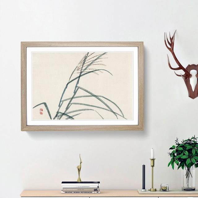 Grass by Kono Bairei - Picture Frame Painting Print East Urban Home Frame Option: Oak Framed, Size: 62cm H x 87cm W x 2cm D on Productcaster.