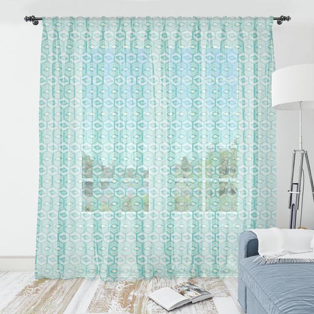 Gardinen-Set Josslynn mit Tunnelzug, transparent (Set of 2) East Urban Home Vorhanggröße: 137 cm B x 135 cm T on Productcaster.