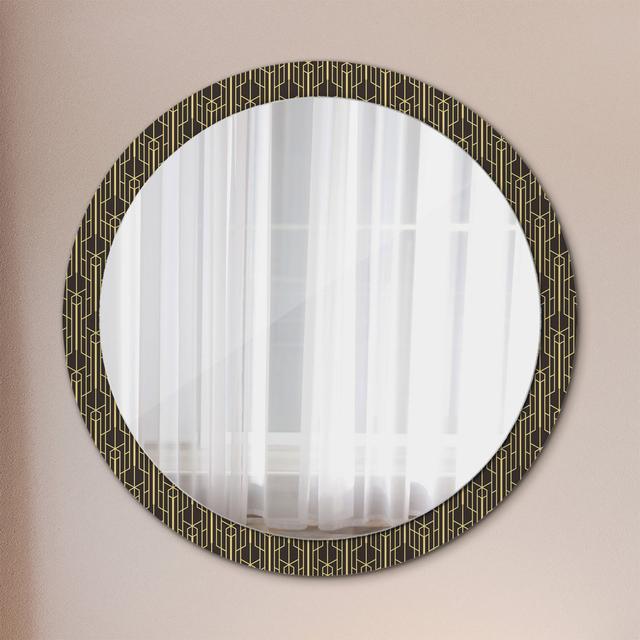 Huldar Round Glass Framed Wall Mounted Accent Mirror in Black East Urban Home on Productcaster.