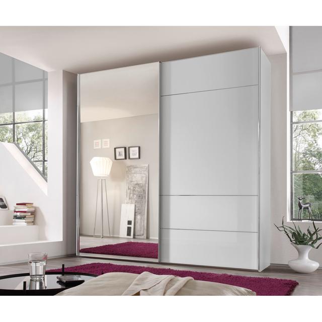 Schwebetürenschrank Sonate Lucca Staud Innen-Option: Premium, Ausführung: Vulkanglas/Vulkan, Größe: 222 cm H x 167 cm B x 68 cm T on Productcaster.